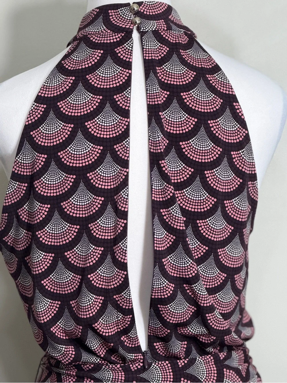 Michael Kors Sleeveless Pink & Black Patterned Maxi Dress